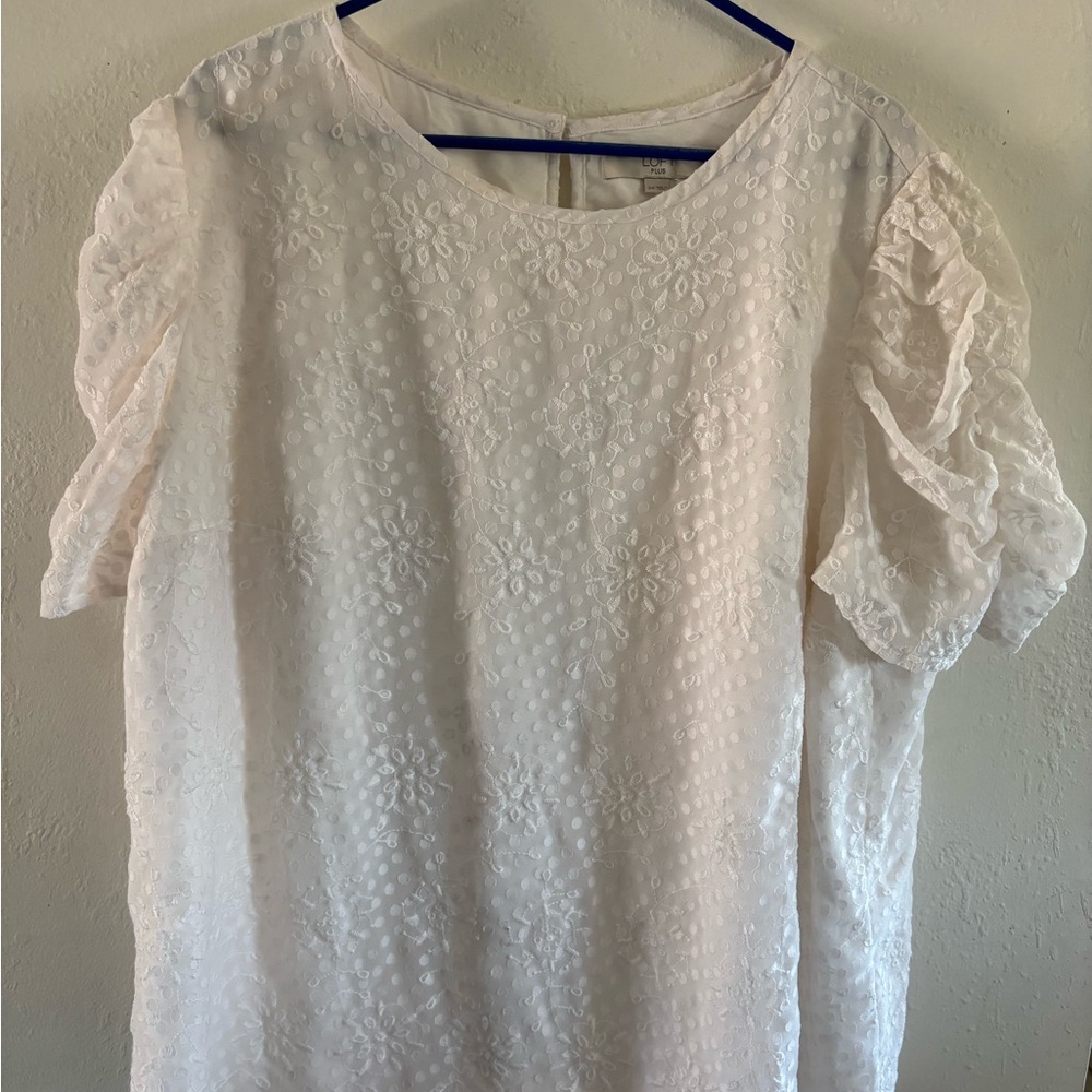 White Eyelet Puff Sleeve Top